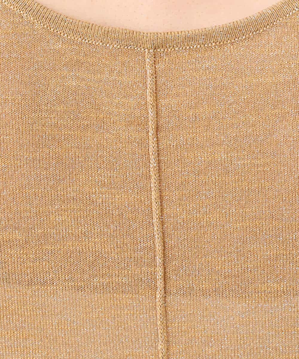 FKFJA70120 MK MICHEL KLEIN(MK ミッシェルクラン) フレンチスリーブラメニット/洗える キャメル