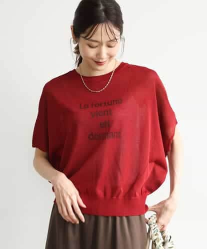 FKFJD21140 MK MICHEL KLEIN [洗える]前後2wayラメロゴデザイン シアーニット