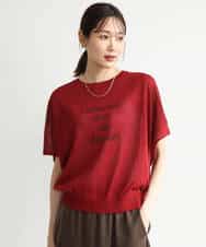 FKFJD21140 MK MICHEL KLEIN(MK ミッシェルクラン) [洗える]前後2wayラメロゴデザイン シアーニット ネイビー