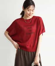 FKFJD21140 MK MICHEL KLEIN(MK ミッシェルクラン) [洗える]前後2wayラメロゴデザイン シアーニット ネイビー