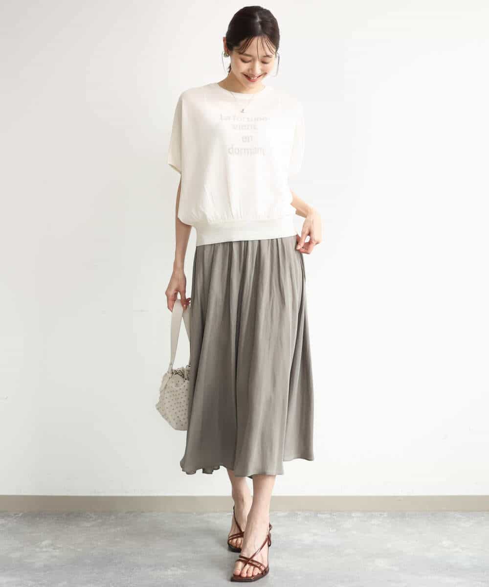 FKFJD21140 MK MICHEL KLEIN(MK ミッシェルクラン) [洗える]前後2wayラメロゴデザイン シアーニット ネイビー