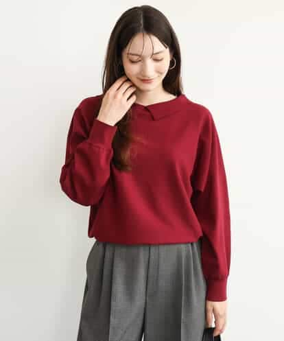 FKFJD34140 MK MICHEL KLEIN [洗える/前後2way]ロールネックカラードルマンニット