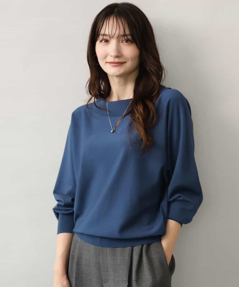 FKFJD34140 MK MICHEL KLEIN(MK ミッシェルクラン) [洗える/前後2way]ロールネックカラードルマンニット アイボリー