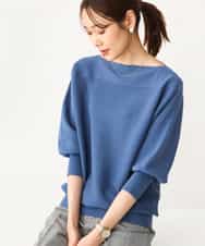 FKFJS18130 MK MICHEL KLEIN(MK ミッシェルクラン) ボートネックニット/洗える ブルー