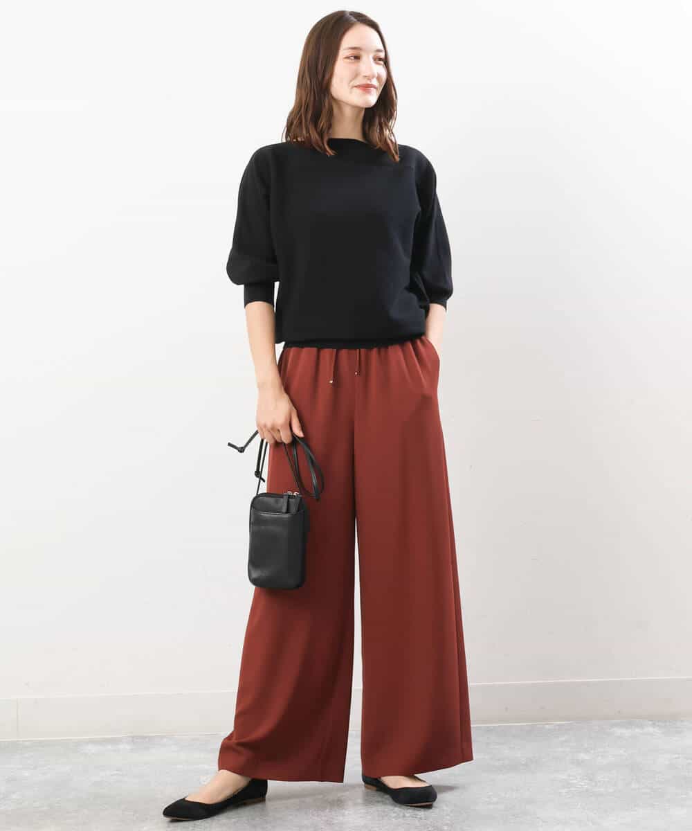 FKFJS18130 MK MICHEL KLEIN(MK ミッシェルクラン) ボートネックニット/洗える ブルー