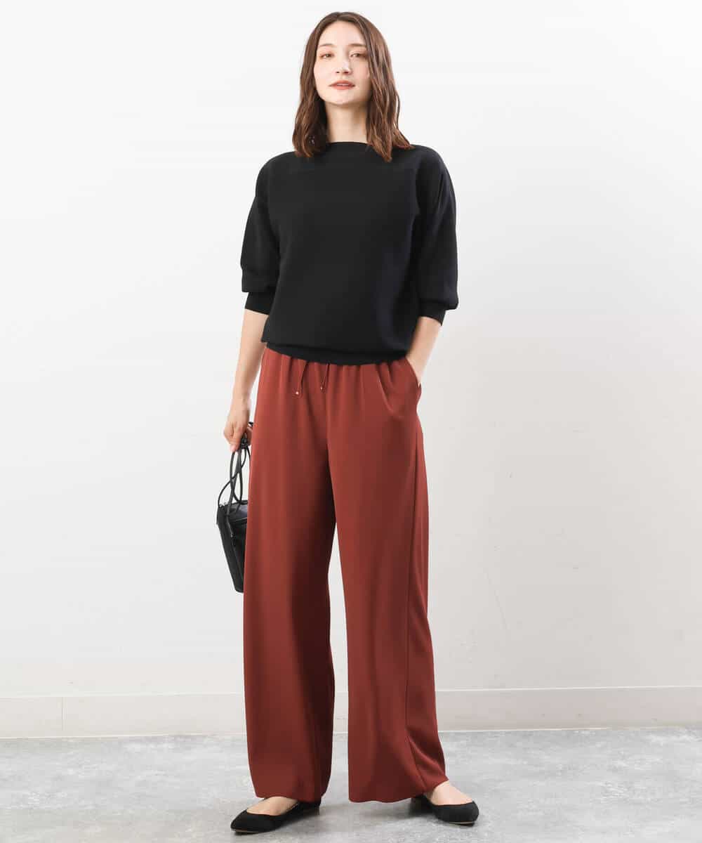 FKFJS18130 MK MICHEL KLEIN(MK ミッシェルクラン) ボートネックニット/洗える ブルー