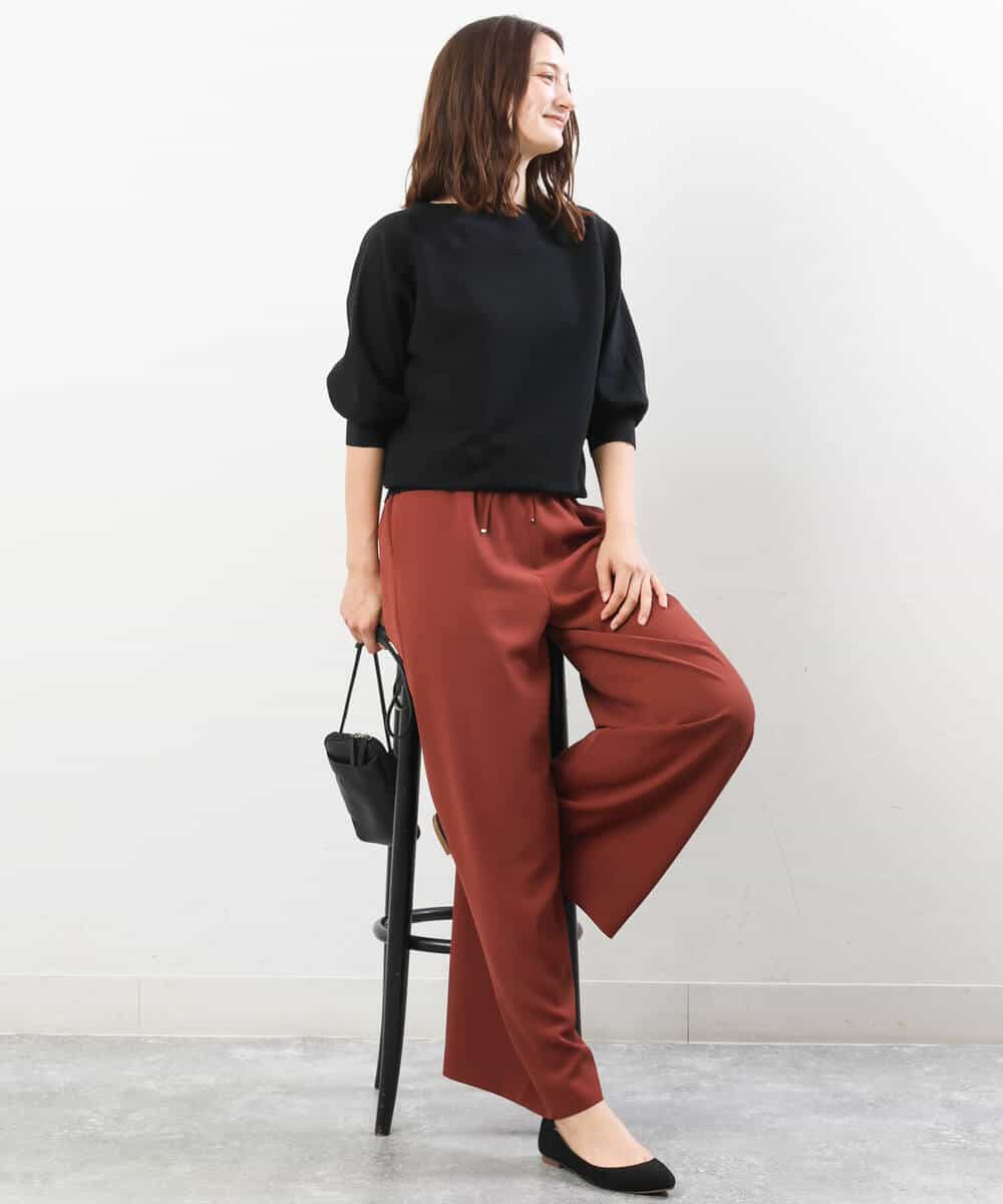 FKFJS18130 MK MICHEL KLEIN(MK ミッシェルクラン) ボートネックニット/洗える ブルー