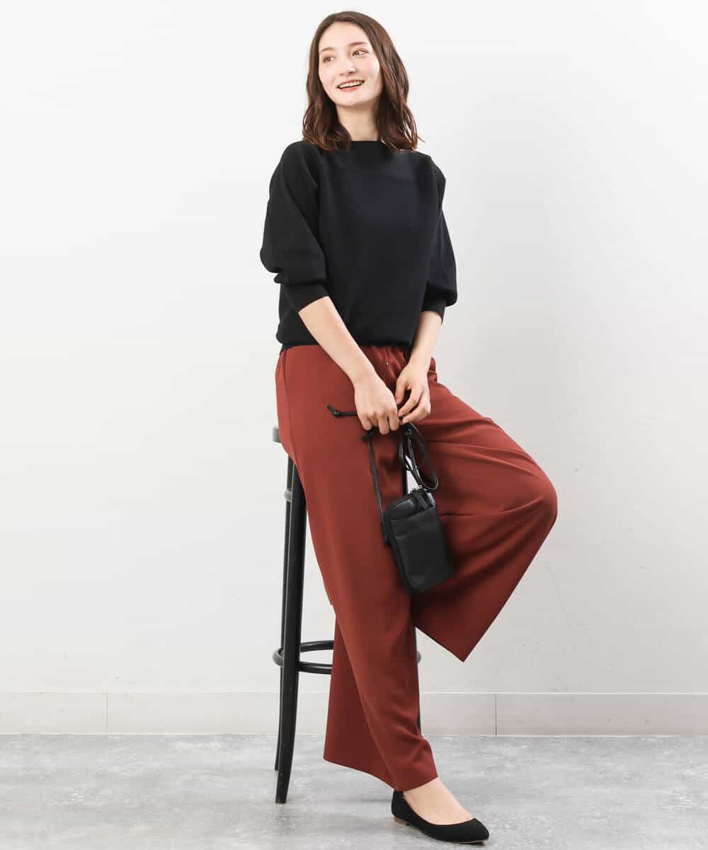 FKFJS18130 MK MICHEL KLEIN(MK ミッシェルクラン) ボートネックニット/洗える ブルー