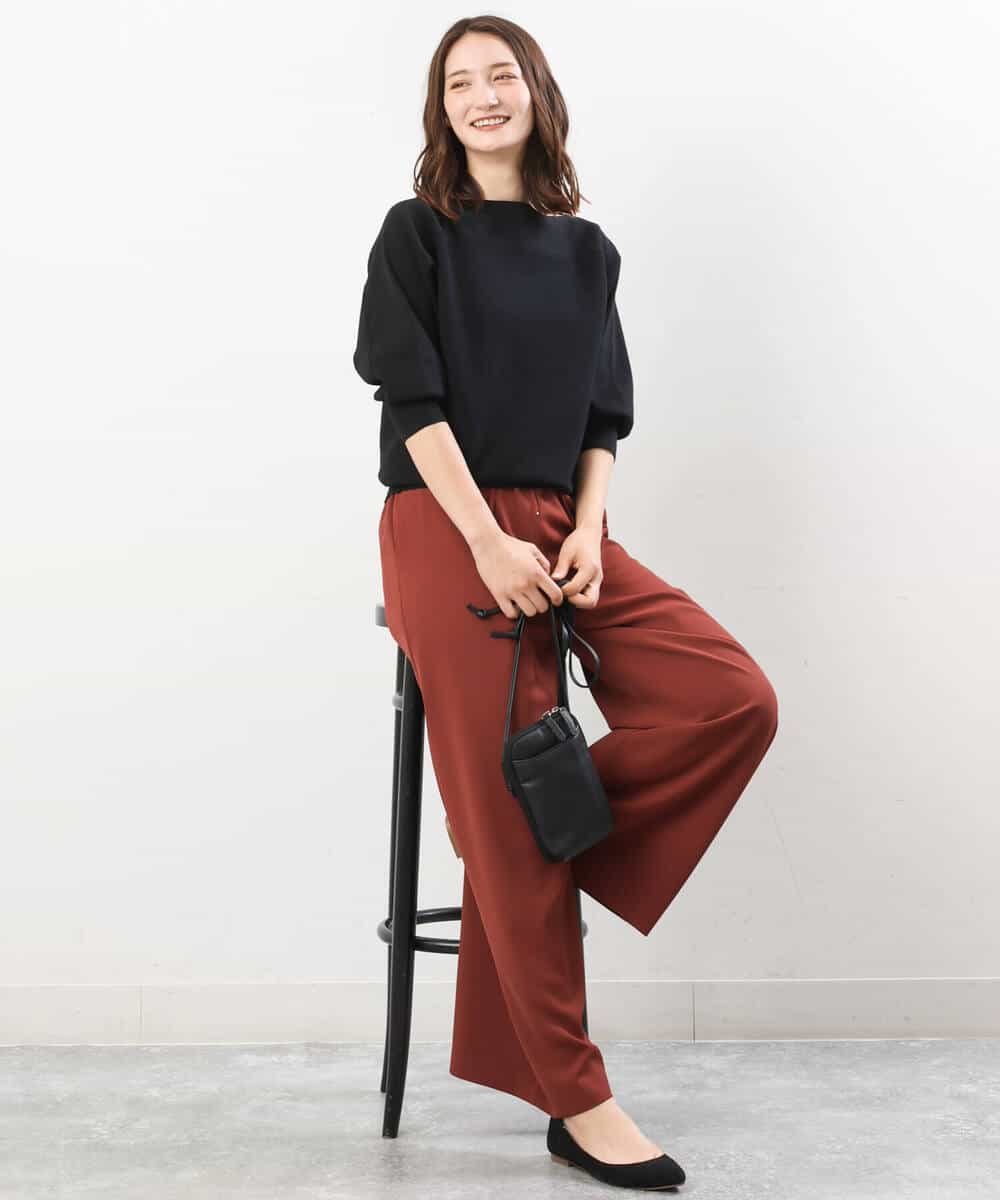 FKFJS18130 MK MICHEL KLEIN(MK ミッシェルクラン) ボートネックニット/洗える ブルー