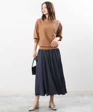 FKFJS18130 MK MICHEL KLEIN(MK ミッシェルクラン) ボートネックニット/洗える ブルー
