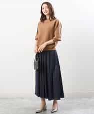 FKFJS18130 MK MICHEL KLEIN(MK ミッシェルクラン) ボートネックニット/洗える ブルー