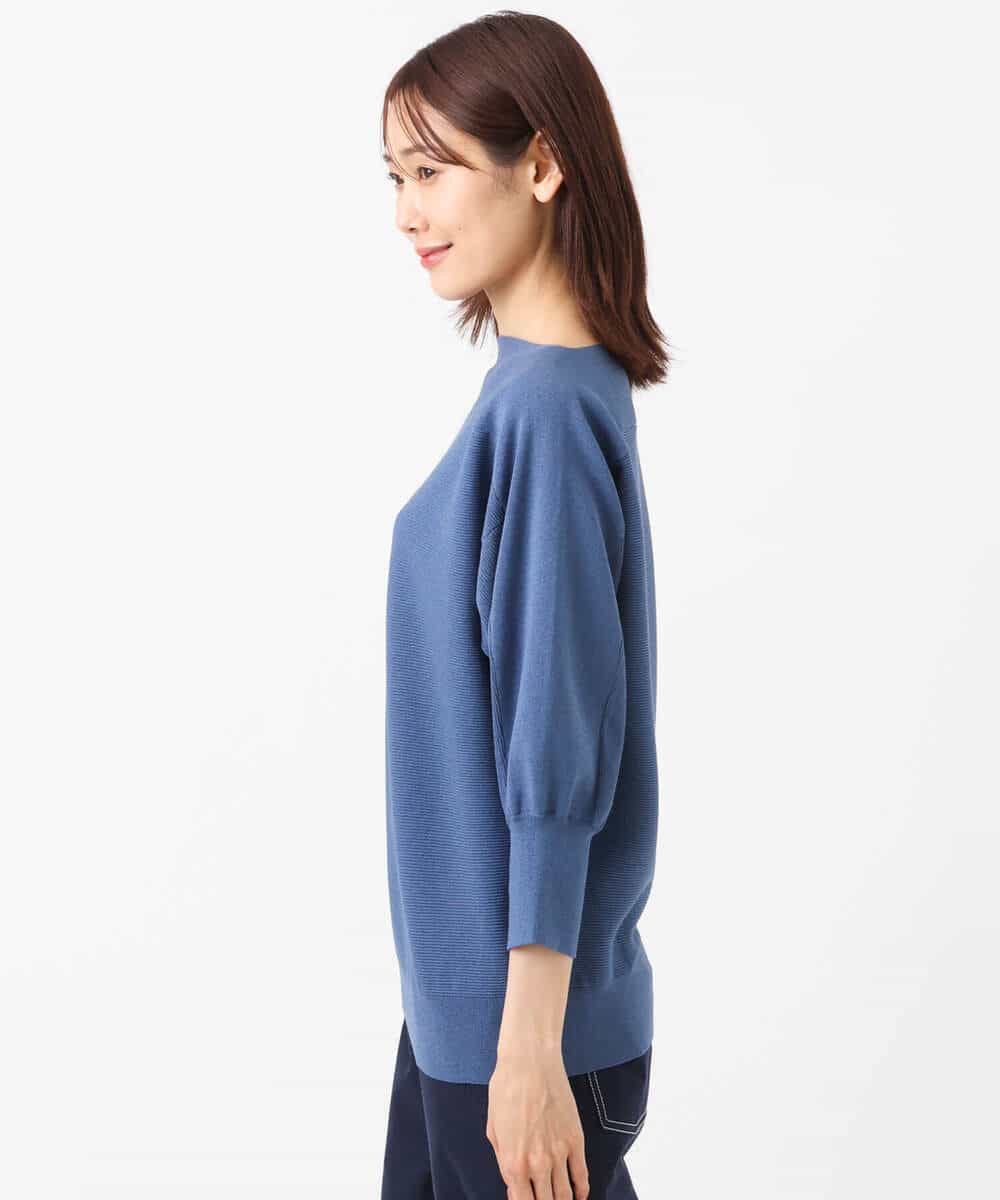 FKFJS18130 MK MICHEL KLEIN(MK ミッシェルクラン) ボートネックニット/洗える ブルー