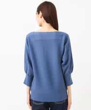 FKFJS18130 MK MICHEL KLEIN(MK ミッシェルクラン) ボートネックニット/洗える ブルー