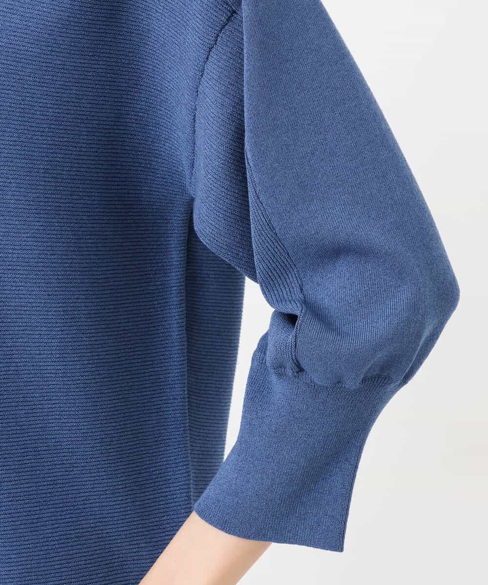 FKFJS18130 MK MICHEL KLEIN(MK ミッシェルクラン) ボートネックニット/洗える ブルー