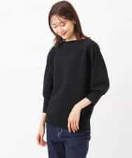 FKFJS18130 MK MICHEL KLEIN(MK ミッシェルクラン) ボートネックニット/洗える ブルー