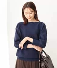 FKFJS18130 MK MICHEL KLEIN(MK ミッシェルクラン) ボートネックニット/洗える ネイビー