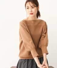 FKFJS18130 MK MICHEL KLEIN(MK ミッシェルクラン) ボートネックニット/洗える キャメル