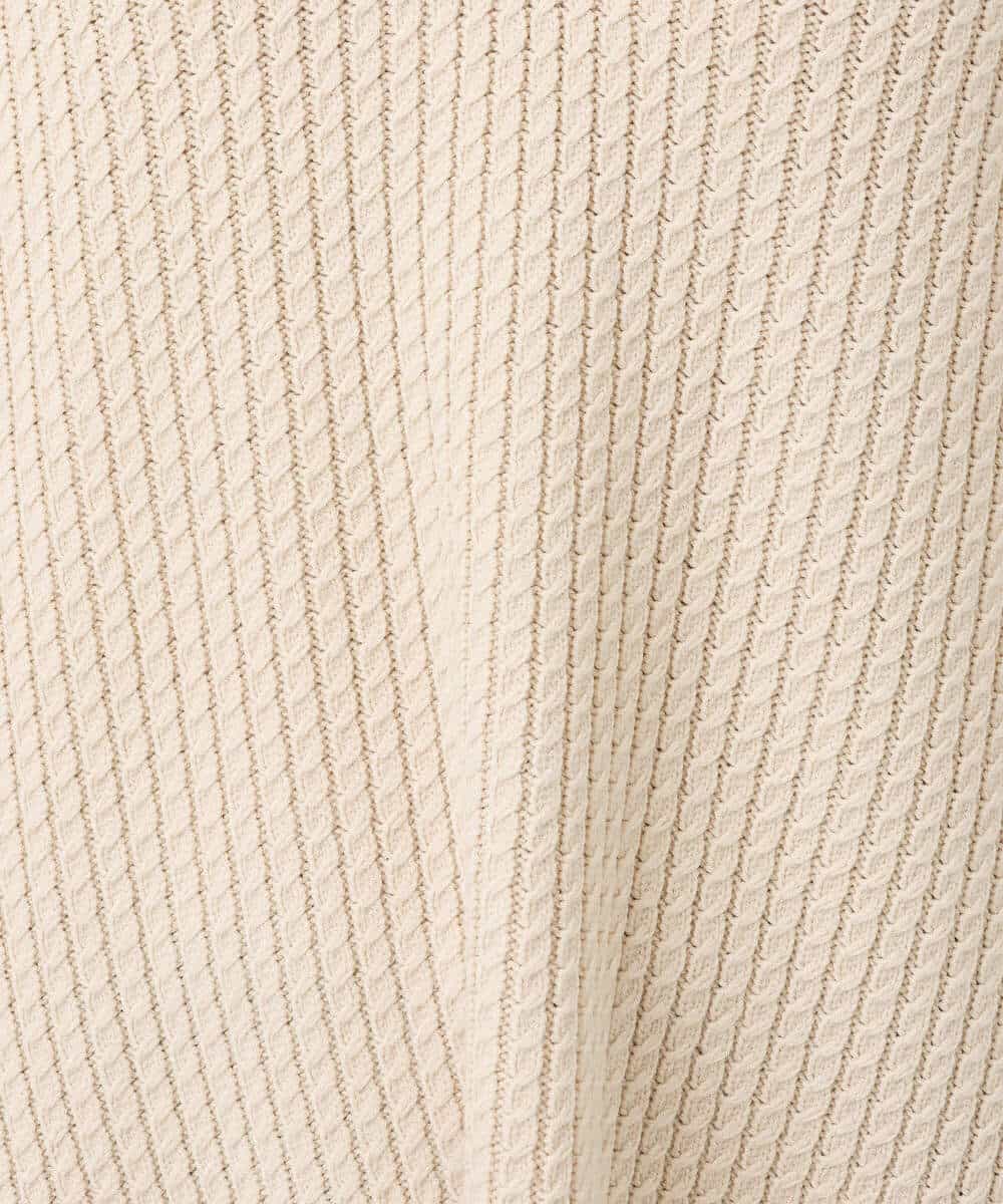 FKFJS46120 MK MICHEL KLEIN(MK ミッシェルクラン) ケーブル柄Vネックニットベスト/洗える ベージュ