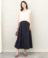FKFJV20090 MK MICHEL KLEIN(MK ミッシェルクラン) リボンヤーンニットベスト/洗える パープル
