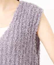FKFJV20090 MK MICHEL KLEIN(MK ミッシェルクラン) リボンヤーンニットベスト/洗える パープル