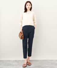 FKFJV24125 MK MICHEL KLEIN(MK ミッシェルクラン) スパンコールメッシュニット/洗える ネイビー