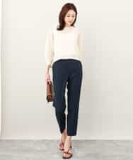 FKFJV24125 MK MICHEL KLEIN(MK ミッシェルクラン) スパンコールメッシュニット/洗える ネイビー