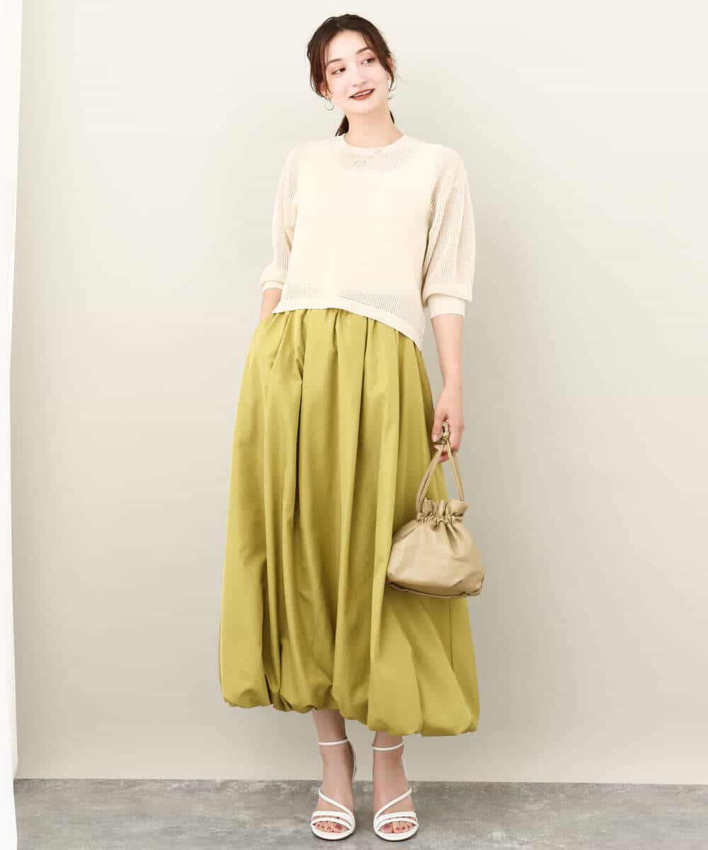 FKFJV24125 MK MICHEL KLEIN(MK ミッシェルクラン) スパンコールメッシュニット/洗える ネイビー