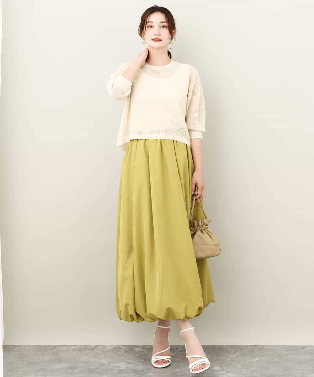 FKFJV24125 MK MICHEL KLEIN(MK ミッシェルクラン) スパンコールメッシュニット/洗える ネイビー