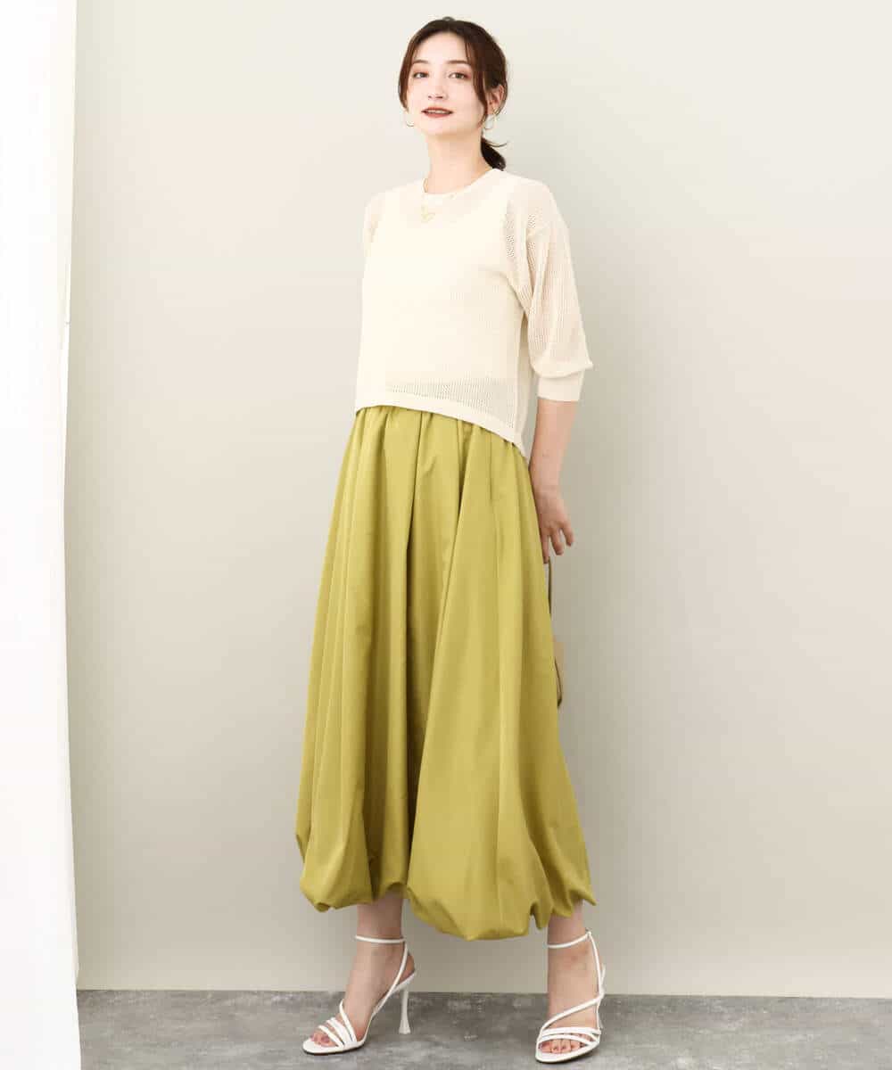 FKFJV24125 MK MICHEL KLEIN(MK ミッシェルクラン) スパンコールメッシュニット/洗える ネイビー