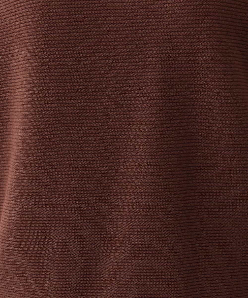 FKFJV71110 MK MICHEL KLEIN(MK ミッシェルクラン) バックパール調ビーズ フレンチスリーブVネックニット/洗える ブラウン