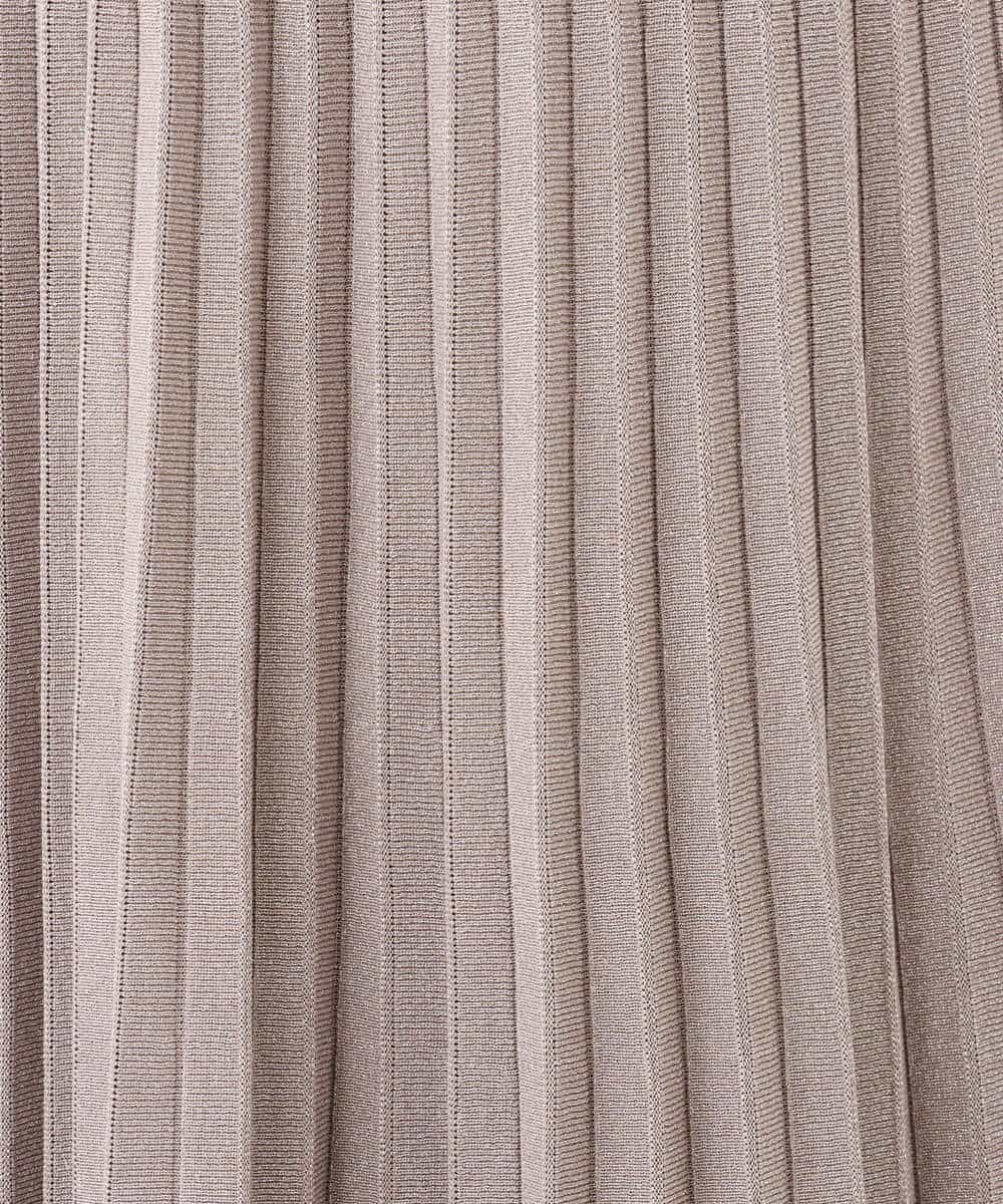 FKHAA04170 MK MICHEL KLEIN(MK ミッシェルクラン) ラメニットプリーツスカート/洗える モカグレー