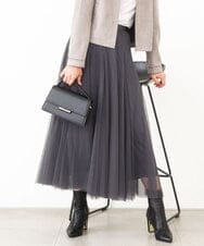 FKHAD39160 MK MICHEL KLEIN(MK ミッシェルクラン) ボリュームチュールスカート/洗える ダークグレー