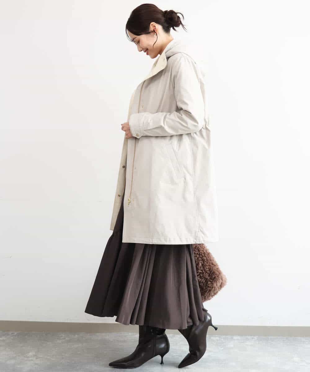 FKHAG55180 MK MICHEL KLEIN(MK ミッシェルクラン) [洗える]ギャザー切替えデザインタフタスカート ブラック