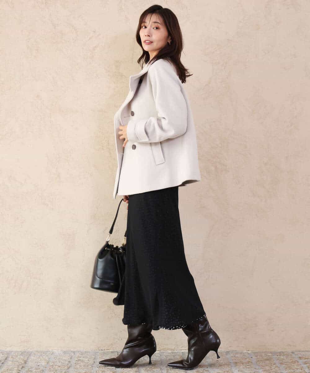 FKHAG63200 MK MICHEL KLEIN(MK ミッシェルクラン) [洗える]レオパードシフォンナロースカート ブラウン