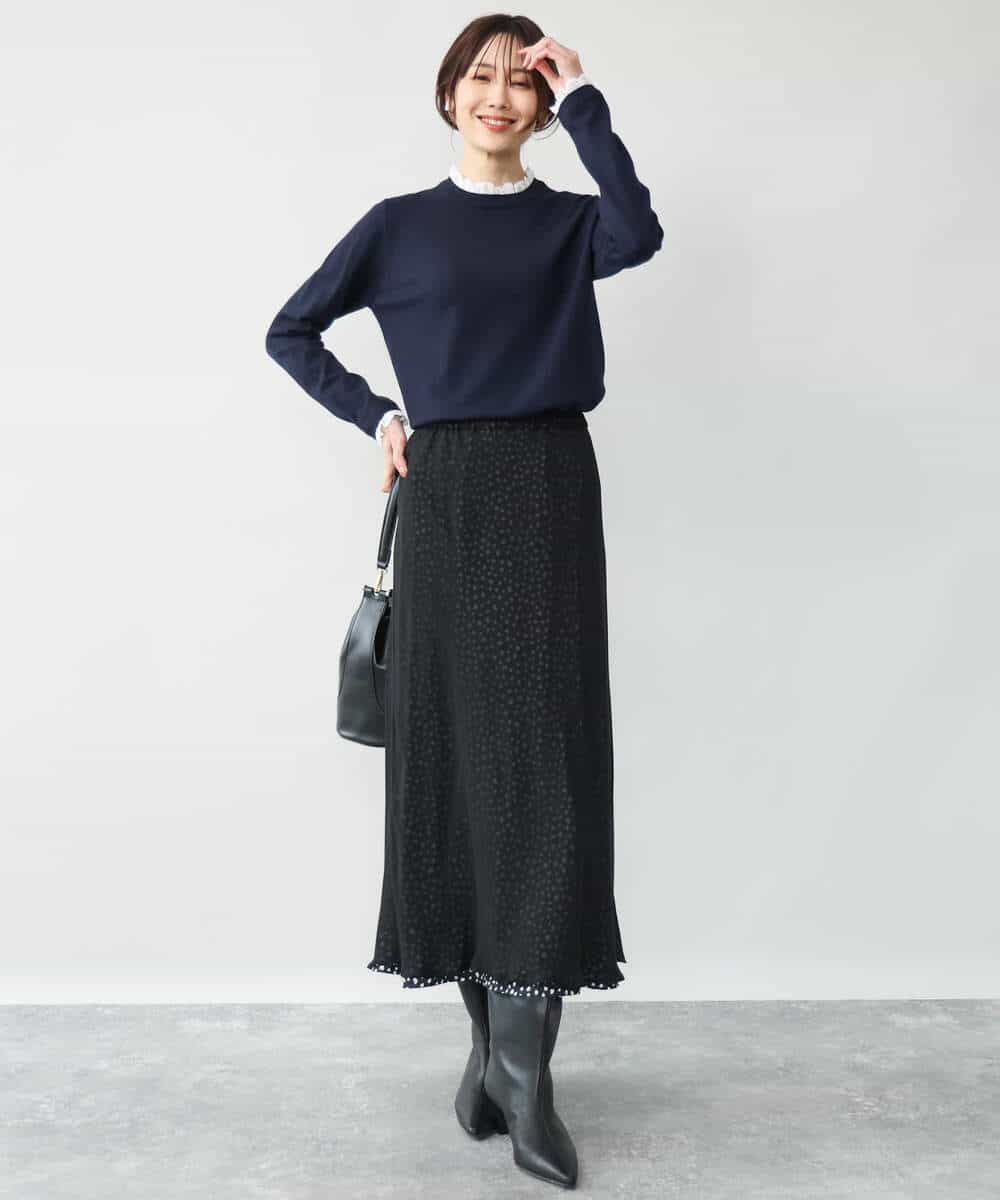 FKHAG63200 MK MICHEL KLEIN(MK ミッシェルクラン) [洗える]レオパードシフォンナロースカート ブラウン