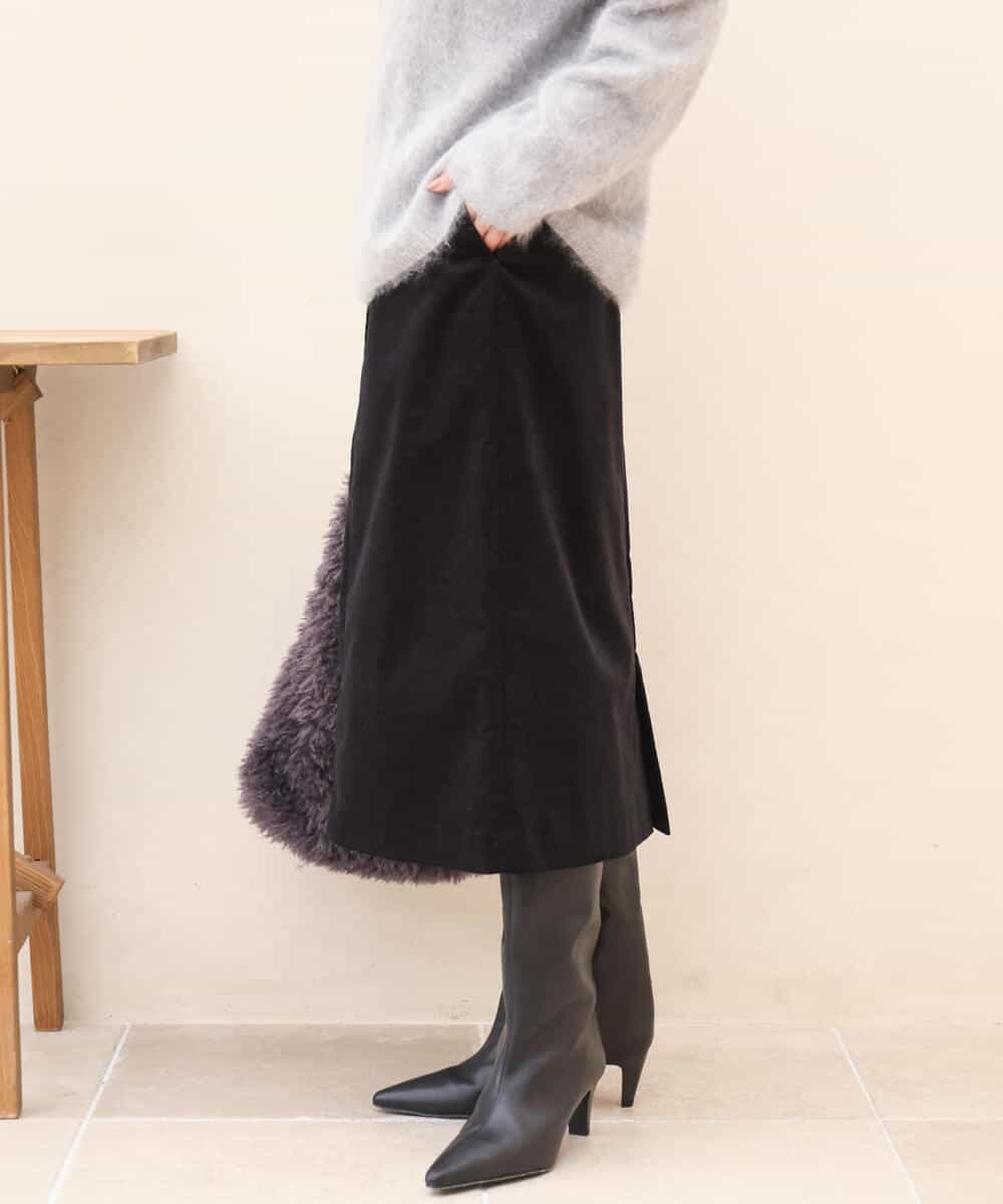 FKHAG64180 MK MICHEL KLEIN(MK ミッシェルクラン) [洗える]ドロスト コーデュロイスカート ベージュ