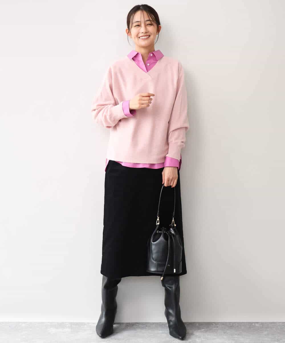 FKHAG64180 MK MICHEL KLEIN(MK ミッシェルクラン) [洗える]ドロスト コーデュロイスカート ベージュ