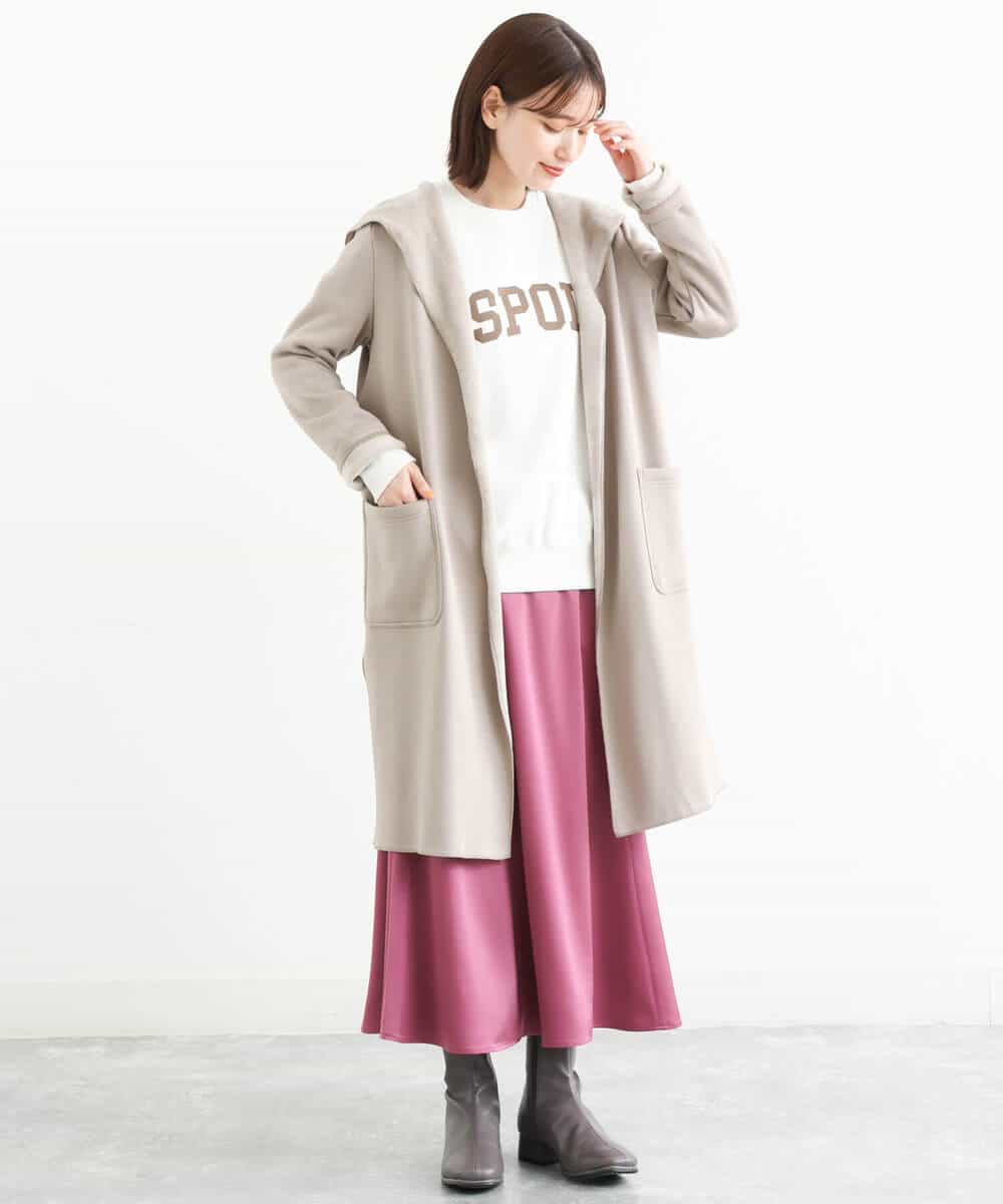 FKHAS40170 MK MICHEL KLEIN(MK ミッシェルクラン) サテン地ナロースカート/洗える ベージュ