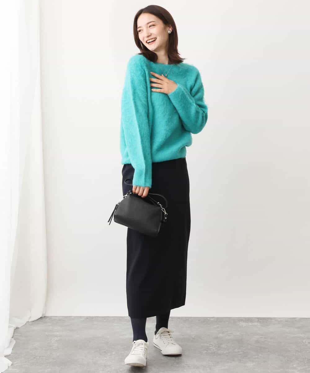 FKHAV02130 MK MICHEL KLEIN(MK ミッシェルクラン) スポンディッシュストレートニットスカート/洗える キャメル