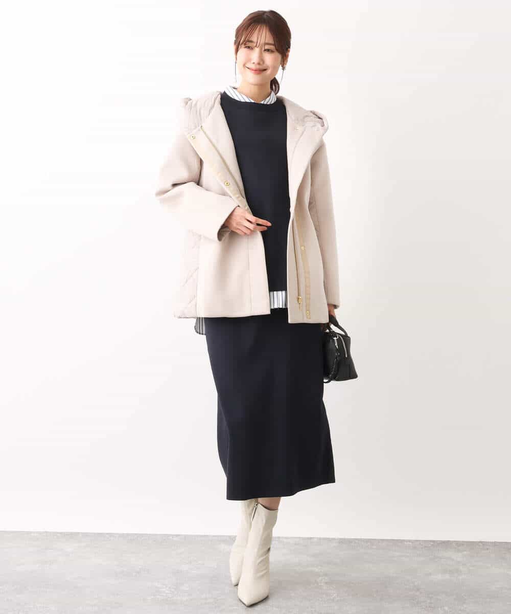 FKHAV02130 MK MICHEL KLEIN(MK ミッシェルクラン) スポンディッシュストレートニットスカート/洗える キャメル