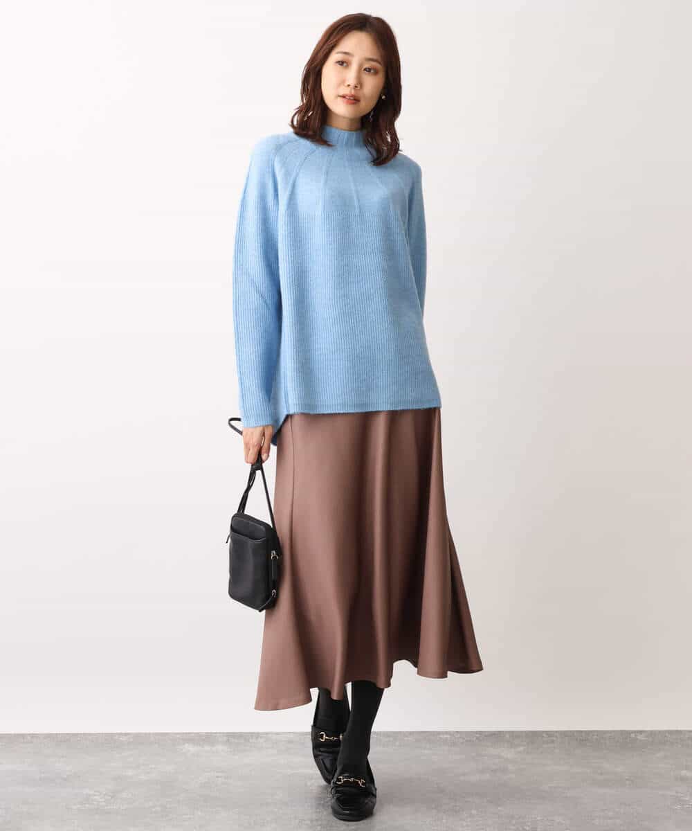 FKHAV50150 MK MICHEL KLEIN(MK ミッシェルクラン) サテンフレアスカート/洗える パープル