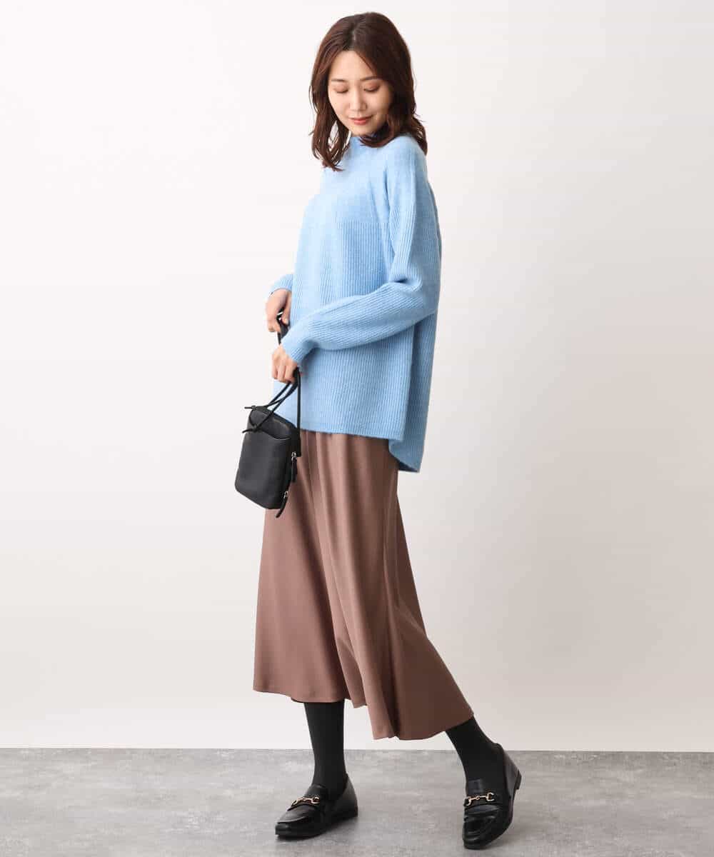 FKHAV50150 MK MICHEL KLEIN(MK ミッシェルクラン) サテンフレアスカート/洗える パープル