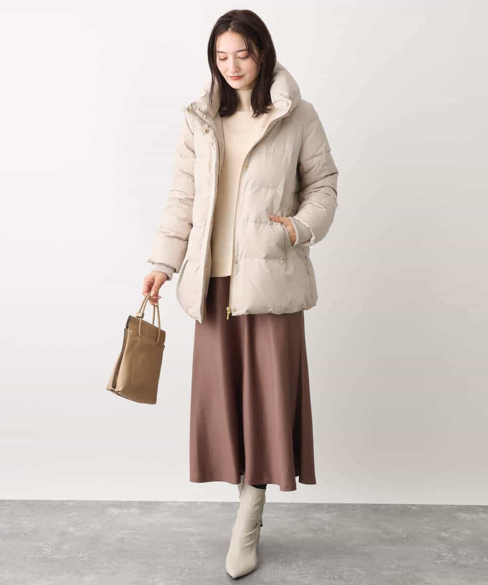 FKHAV50150 MK MICHEL KLEIN(MK ミッシェルクラン) サテンフレアスカート/洗える パープル