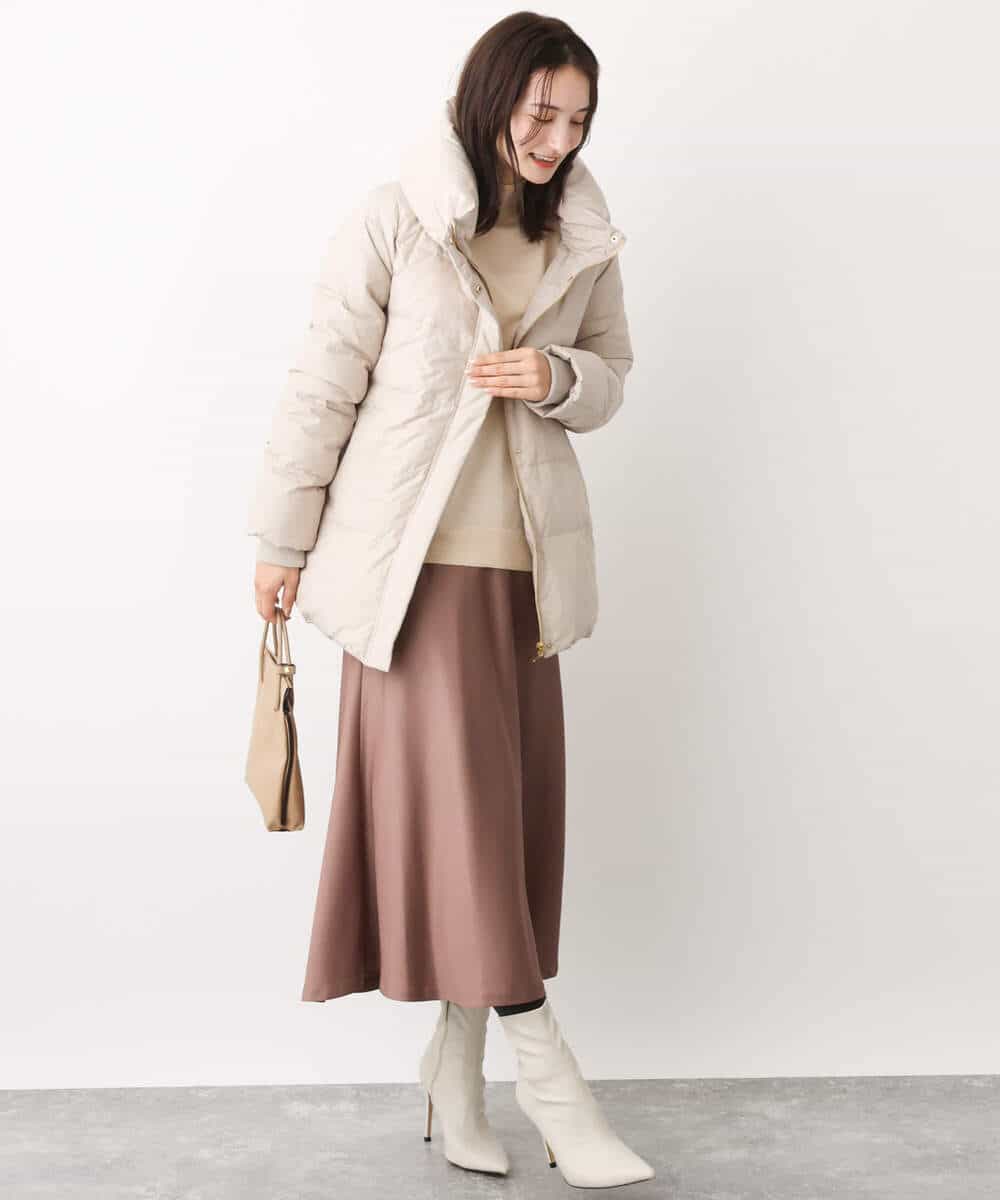 FKHAV50150 MK MICHEL KLEIN(MK ミッシェルクラン) サテンフレアスカート/洗える パープル