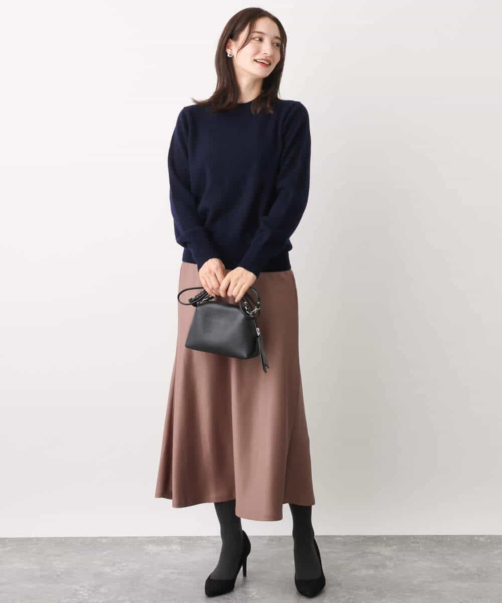 FKHAV50150 MK MICHEL KLEIN(MK ミッシェルクラン) サテンフレアスカート/洗える パープル