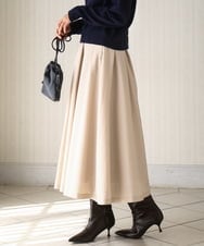 FKHBD57170 MK MICHEL KLEIN(MK ミッシェルクラン) ヴィンテージ加工タックギャザースカート/洗える ベージュ