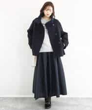FKHBD57170 MK MICHEL KLEIN(MK ミッシェルクラン) ヴィンテージ加工タックギャザースカート/洗える ベージュ