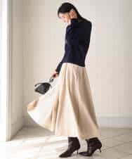 FKHBD57170 MK MICHEL KLEIN(MK ミッシェルクラン) ヴィンテージ加工タックギャザースカート/洗える ベージュ