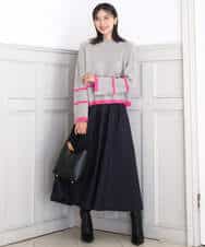 FKHBD57170 MK MICHEL KLEIN(MK ミッシェルクラン) ヴィンテージ加工タックギャザースカート/洗える ベージュ