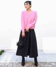 FKHBD57170 MK MICHEL KLEIN(MK ミッシェルクラン) ヴィンテージ加工タックギャザースカート/洗える ベージュ